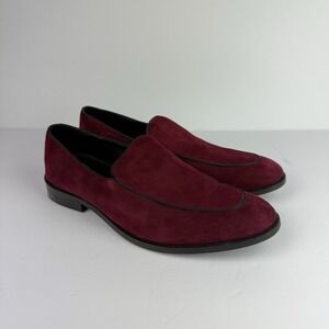 Anthony Veer Loafer Burgundy Suede Velvet Men's S 11 Festive Formal Dress Shoes